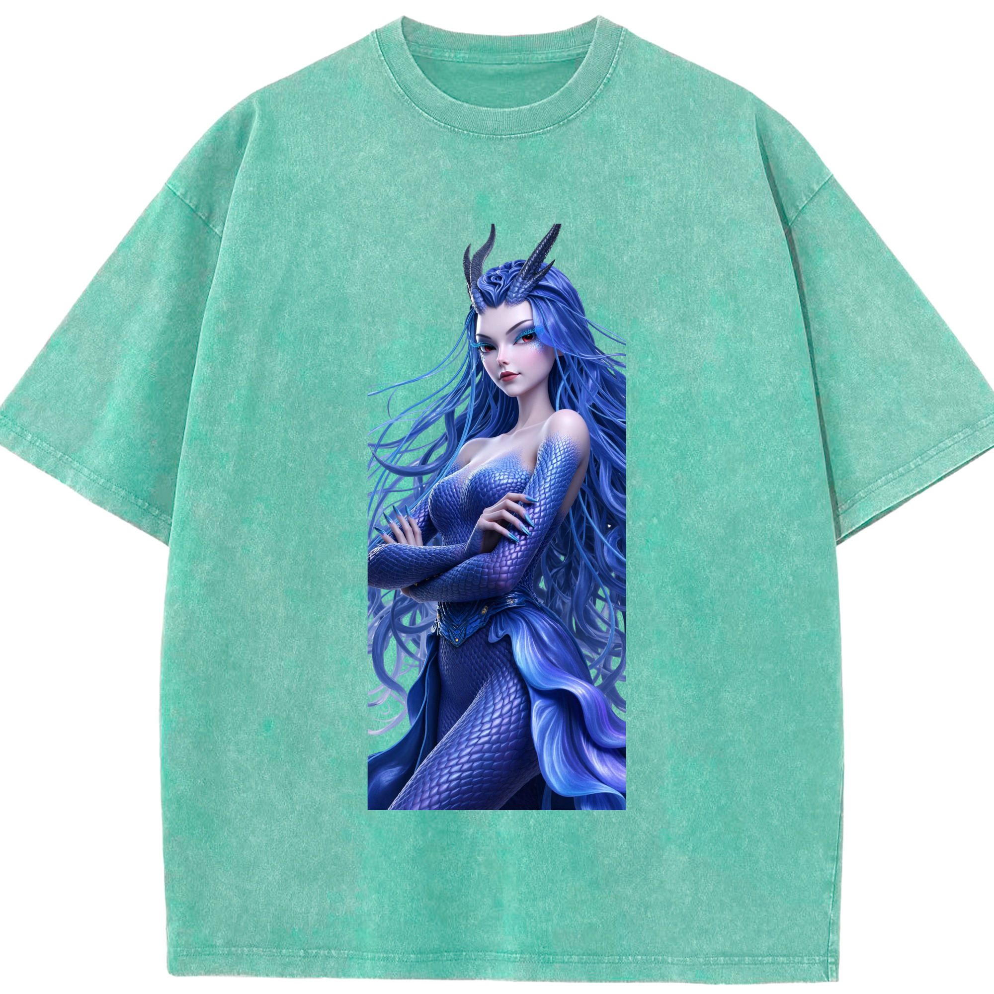 （画像用） Ne Zha 2 ナタ 魔童の大暴れ 綿100% ヴィンテージ風 半袖Tシャツ（フロントプリント）
